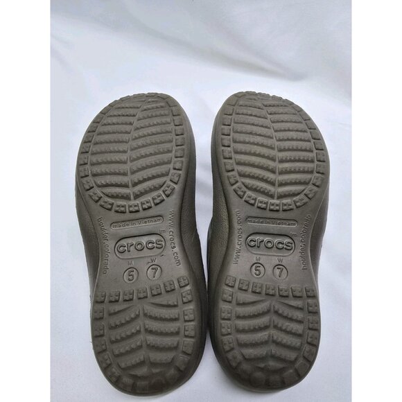 Crocs Unisex Athens Sandal Size 7 Womens / 5 Mens Brown/Beige Thong Flip Flops - Picture 6 of 8